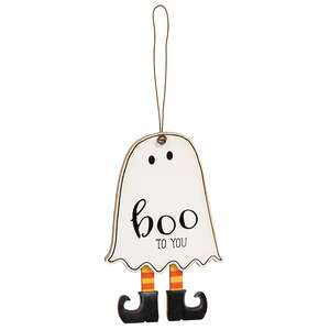 Boo to You Wooden Ghost or Jack Ornament - 2 Asstd.