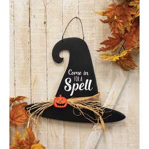 Come In For A Spell Wooden Witch Hat Hanger - 13"H