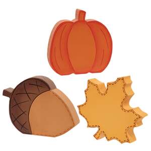 Fall Icon Chunky Wood Sitter - 3 Asstd.