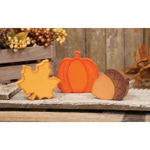 Fall Icon Chunky Wood Sitter - 3 Asstd.