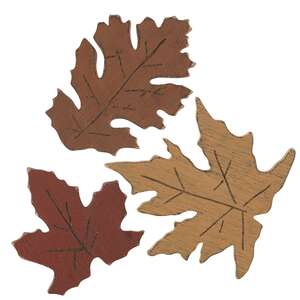 3 Set - Distressed Wooden Fall Leaves Fillers