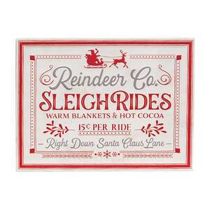 Reindeer Co. Sleigh Rides Metal Sign 60469;