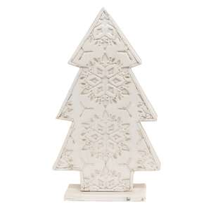Snowflake Embossed Distressed Metal Christmas Tree 60474;