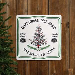 Christmas Tree Farm Distressed Metal Sign