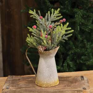 Shabby Chic Distressed Metal Mini Pitcher