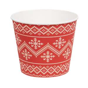 Red Nordic Snowflake Metal Bucket 65351;