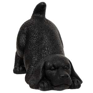 Black Resin Playful Puppy Figurine