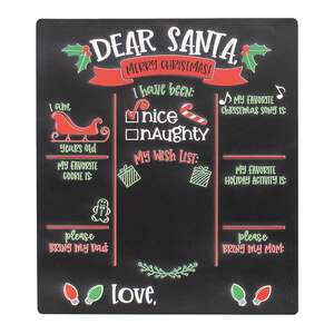 Dear Santa Metal Chalkboard Sign 65358Dear Santa Metal Chalkboard Sign 65358;