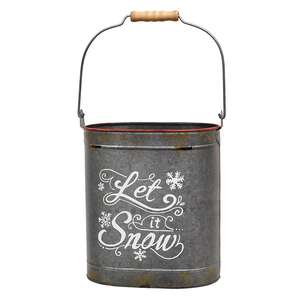 Tis the Season & Let It Snow Distressed Oval Metal Buckets, 2/Set 65361;