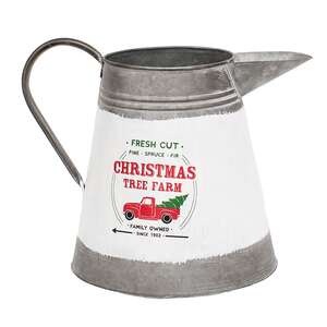 Fresh Cut Christmas Tree Farm Metal Pitcher 65364;