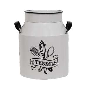 White Metal Kitchen Utensils Milk Can 70162;