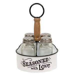 Seasoned With Love Caddy w/4 Salt & Pepper Shakers 70163;
