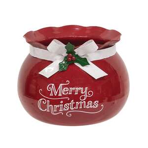 Red Metal Merry Christmas Santa Sack 70164;