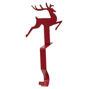 Red Metal Reindeer Stocking Hanger 70165;