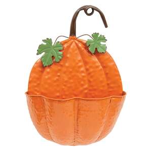 Painted Metal Pumpkin Wall Pocket 70166;