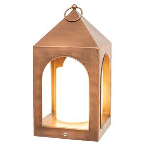 Copper Finish Open Air Tri-Function LED Lantern, 16" 70206;