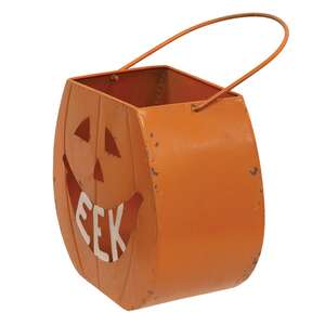 Distressed Metal "EEK" Jack O Lantern Luminary