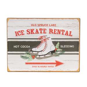 Old Spruce Lake Ice Skate Rental Embossed Metal Sign 75062;