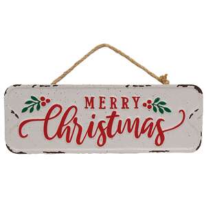 Distressed Metal "Merry Christmas" Street Sign Hanger 91170;