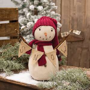 Snowman Doll with "Snow" Banner
