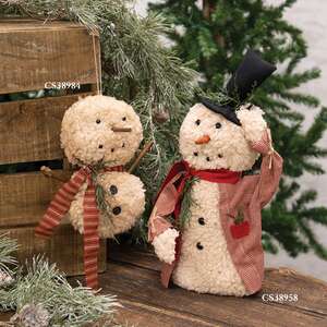 Winter Greeting Snowman Doll with Top Hat
