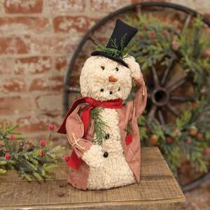 Winter Greeting Snowman Doll with Top Hat
