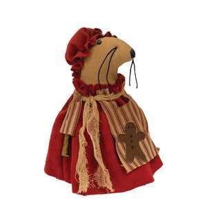 Mrs. Claus Mouse with Gingerbread Apron