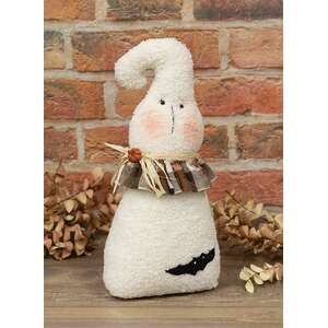 Stuffed Plaid Ruffled Ghost Doll with Bat