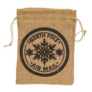 North Pole Air Mail Burlap Bag, 2 Asstd. HAC2425;