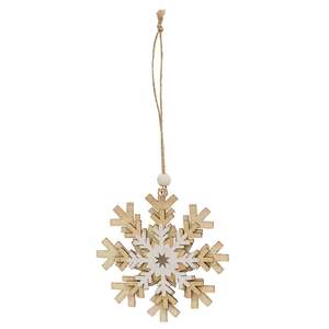 Layered Glittered Wooden Snowflake Ornament HAC2430;