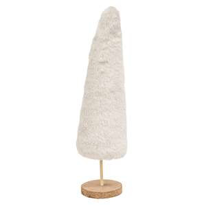 Furry White Sparkle Christmas Tree, 12"H QHT4015;