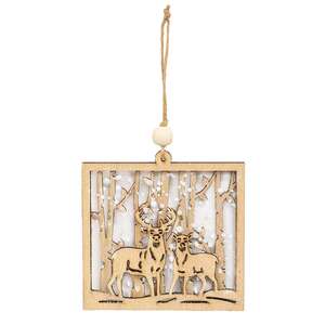 Snowy Winter Deer Forest Ornament SR2322336;