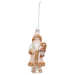 Vintage Pink Glass Santa Ornament SR2324484;