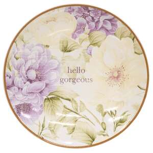 Vintage Floral Ceramic Trinket Tray - 4" dia - 3 Asstd.