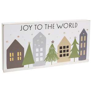 Joy to the World Primitive Village Box Sign