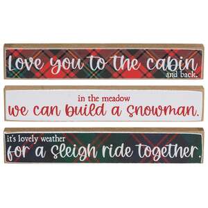Sleigh Ride Plaid Mini Stick - 3 Asstd.