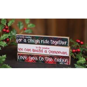 Sleigh Ride Plaid Mini Stick - 3 Asstd.