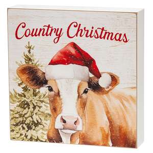 Merry or Country Christmas on the Farm Box Sign - 2 Asstd.
