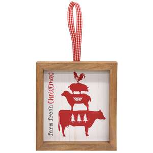 Farm Fresh Christmas Hanging Frame - 4 Asstd.