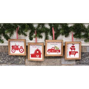 Farm Fresh Christmas Hanging Frame - 4 Asstd.
