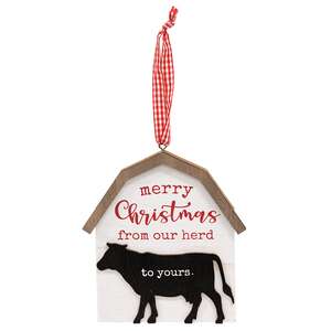 Our Herd to Yours Wooden Barn Ornament - 4 Asstd.