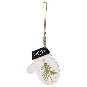 Love Hope Joy Christmas Tree Mitten Ornament - 3 Asstd.