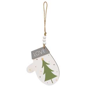 Love Hope Joy Christmas Tree Mitten Ornament - 3 Asstd.