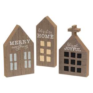 Joyful, Merry, Home Chunky Primitive House Sitter - 3 Asstd.