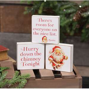 On The Nice List 3" Square Block - 3 Asstd.