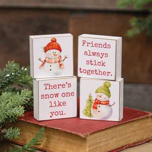 4 Set - Snow One Like You 2" Square Blocks