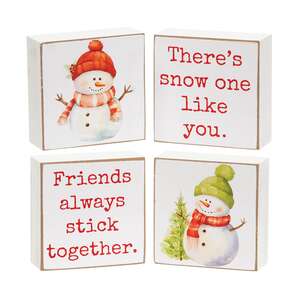 4 Set - Snow One Like You 2" Square Blocks