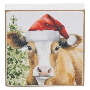Merry Christmas From the Farm 2" Square Block - 4 Asstd.