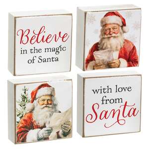 With Love From Santa 2" Square Block - 4 Asstd.