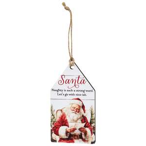 Vintage Santa Believe Wooden Tag - 3 Asstd.